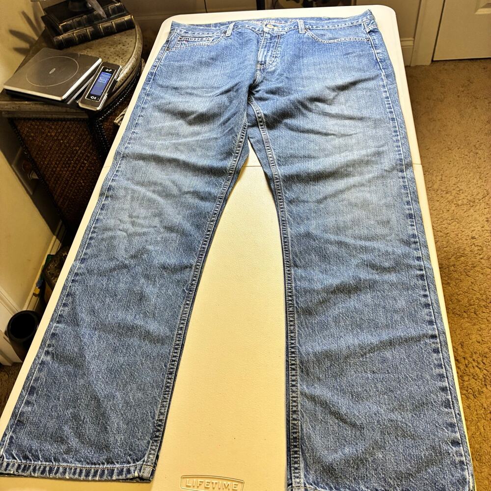 Vintage Y2K Tommy Hilfiger Jeans 38x32 Baggy Wide Leg Skater Denim Gothcore Blue